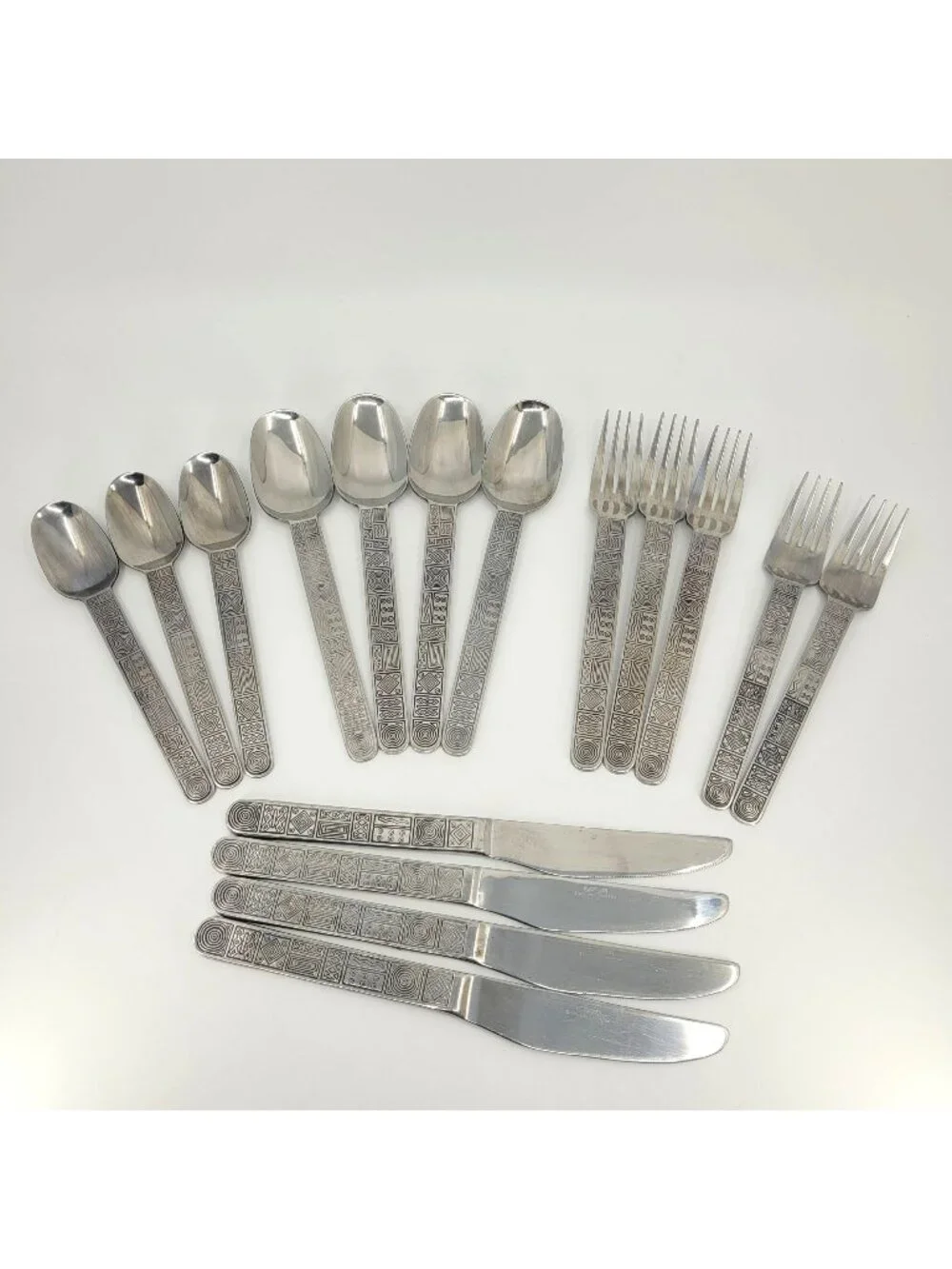 Cambridge AZTEC Stainless Steel Flatware Service for Two Plus - 16 Pieces